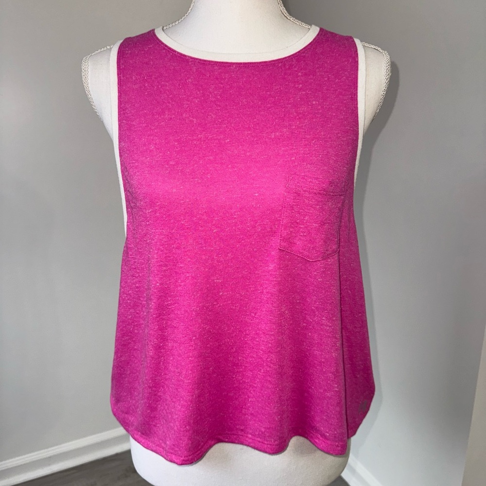 Victoria’s Secret Pink Linen Blend Tank Top M Sleeveless‎ Pocket